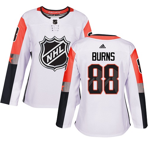 Adidas San Jose Sharks #88 Brent Burns White 2018 All-Star Pacific Division Authentic Women Stitched NHL Jersey
